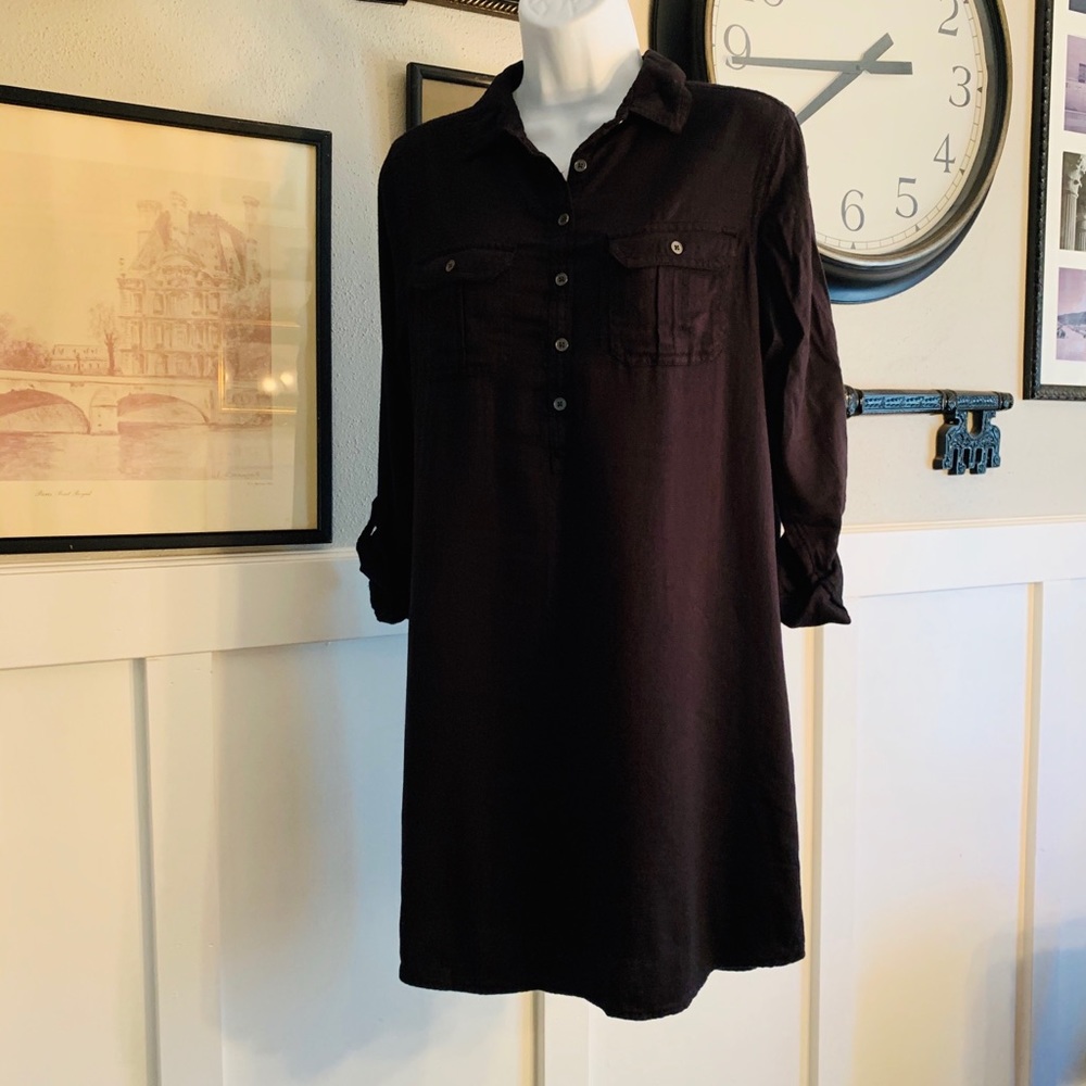 SO Black  Shirt Dress Size Med k078